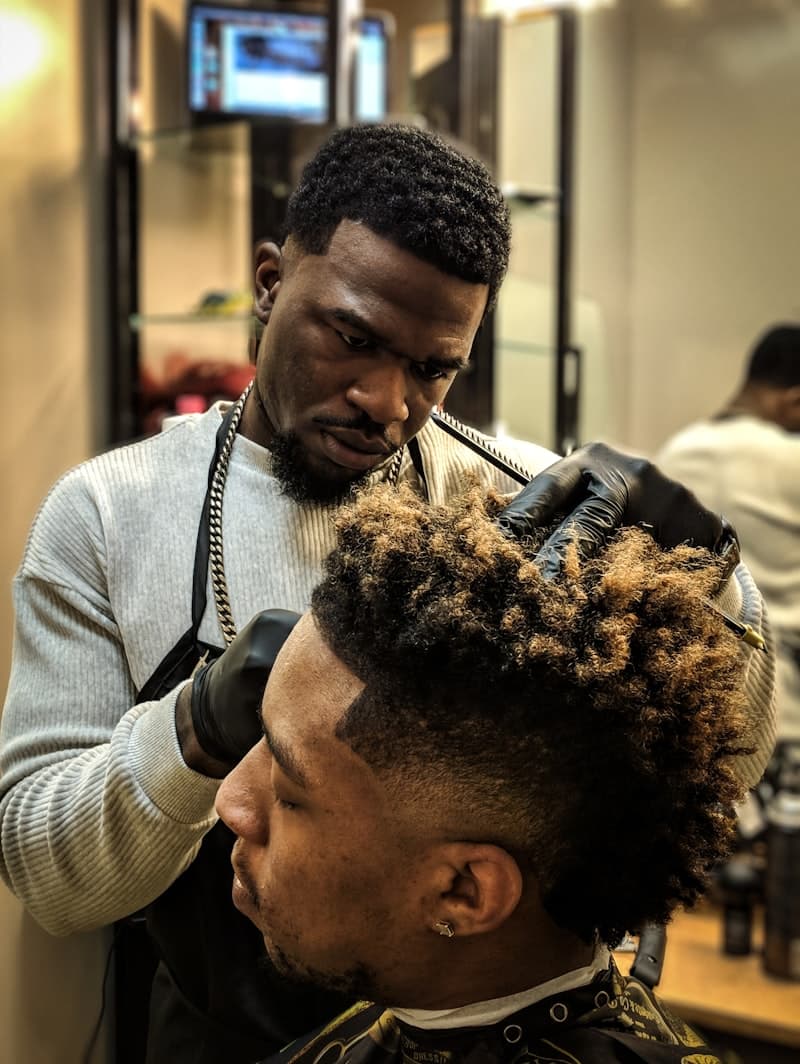 Barber at work